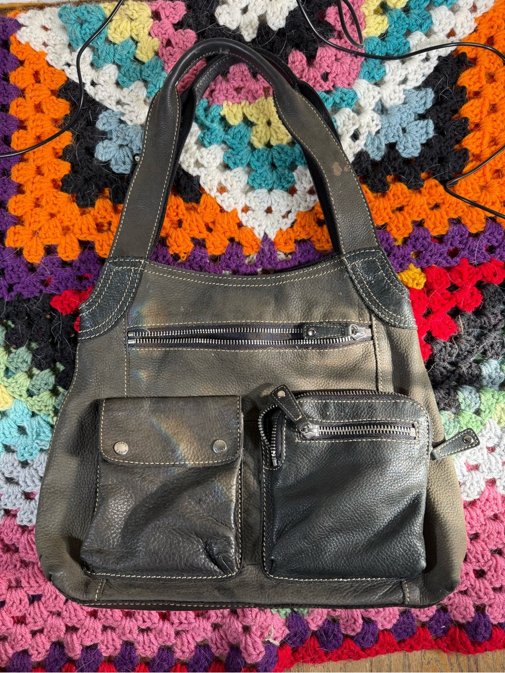 Vintage Fossil Sutter Brown Leather Shoulder Bag